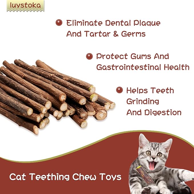 Cat Toys - Silvervine &amp; Matatabi Catnip Toys, 10PCS Indoor Kitty Chew Sticks &amp; Wand Toys for Bored Cats