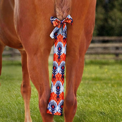 Harrison Howard Stretchy Tail Bag Breathable Horse Tail Guard Slip on Design Protect Horse Tail 2 Strand Closure Straps Keep Tail Clean &amp; Protected 22" L Length Makes Grooming Easy-Tribal Abstract