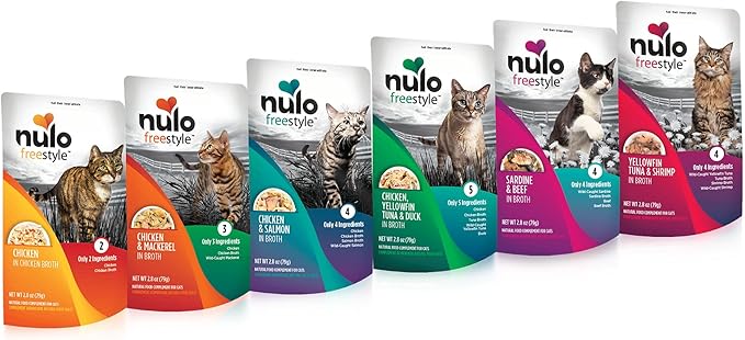 Nulo Freestyle Cat &amp; Kitten Wet Cat Food Pouch, Premium All Natural Grain-Free Soft Cat Food Topper with Amino Acids for Heart Health and High Animal-Based Protein