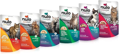 Nulo Freestyle Cat &amp; Kitten Wet Cat Food Pouch, Premium All Natural Grain-Free Soft Cat Food Topper with Amino Acids for Heart Health and High Animal-Based Protein