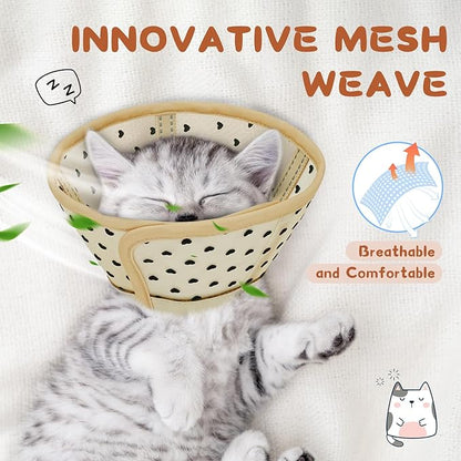 Supet Cat Cone Collar After Surgery, Soft Mesh Recovery Collar for Cats to Stop Licking and Scratching, Plastic Cone Alternative for Small Kitten, Medium, Large Cats