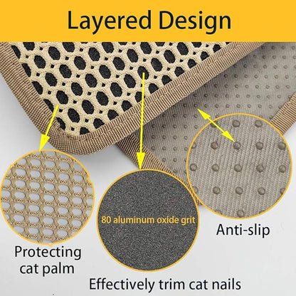 Cat Nail File Scratcher Wrapped Around a Cat Scratching Post, Cat Scratch Pad with 80 Aluminum Oxide Grit, Nail File for Cats Can Help to Trim Your Cat&