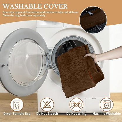 Comfort Expression Small Dog Beds Waterproof Orthopedic Foam Dog Sofa Beds for Small Dogs Comfy Pet Bed with Washable Removable Cover &amp; Non-Slip Bottom(X-Small,Chocolate Brown)