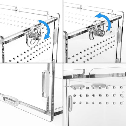 REPTI ZOO Large Tarantula Enclosure Spider Enclosure 14" X 8" X 6", 2 in 1 Acrylic Aboreal Breeding Box for Mantis Snail or Terrestrial Breeding Box for Cricket Jumping Spiders Tarantula