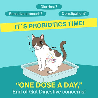 Dr.by CAT BIOME Cat Probiotics - Digestive &amp; Gut Support for Cats, Diarrhea Relief, Immunity Booster with Lactiplantibacillus plantarum Lickable Formula Individually Packaged