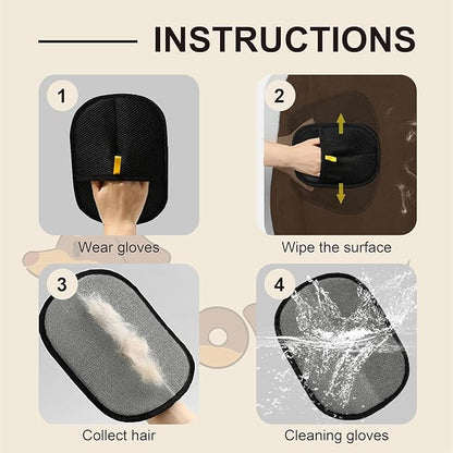 Pet Hair Removal Glove for Dogs &amp; Cats, Newly Upgraded Reusable Electrostatic Pet Hair Gloves, Pet Hair Remover Tool for Clothing, Couch, Carpet, Car Seat(1pcs)