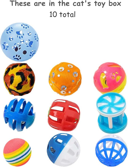 10-Pack Cat Toy Balls with Bells for Kittens and Cats of All Breeds (1.5&