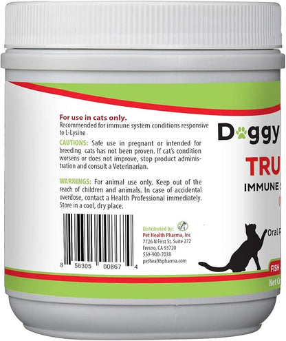 Trulysine L-Lysine for Cats Immune Support Oral Powder 21.2oz/600g - Cats &amp; Kittens of All Age, Sneezing, Runny Nose Squinting, Watery Eyes-Fish &amp; Poultry Flavor (U.S.A)(600 Grams (500mg / Scoop))