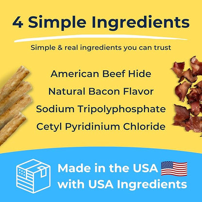 Tartar Shield Soft Rawhide Chews | Safe Dental Treats for Small Dogs | Vet VOHC Approved | Daily Bone Cleans Teeth &amp; Gums Fresh Breath Oral Health Support | USA Made | (Small Dogs / 30 Count)