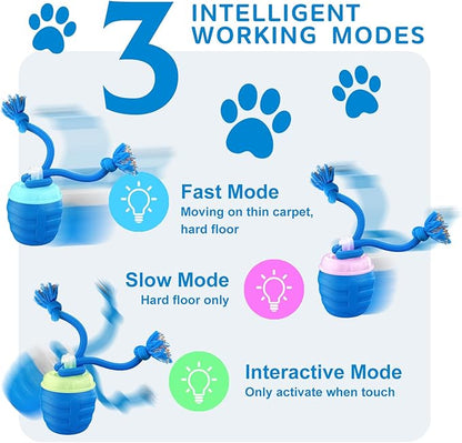 Interactive Dog Toys - [2025 Newly Upgraded] Motion Activated Ball for Small/Medium/Large Dogs, Automatic Moving Dog Toy Wicked Ball for Boredom &amp; Training, Music, USB Rechargeable (Blue)