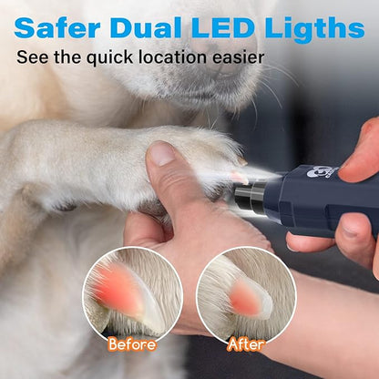 Casfuy 6-Speed Dog Nail Grinder - Newest Enhanced Pet Nail Grinder Super Quiet Rechargeable Electric Dog Nail Trimmer Painless Paws Grooming &amp; Smoothing Tool for Large Medium Small Dogs (Blue)