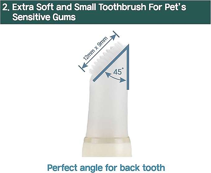 Cat Toothbrush &amp; Toothpaste Kit – Flavor-Free Dental Gel for Cats – Finger Brush &amp; Handle for Daily Oral Care – Plaque &amp; Tartar Cleaning for Kittens and Adult Cats (1 Count, 1 Pack)