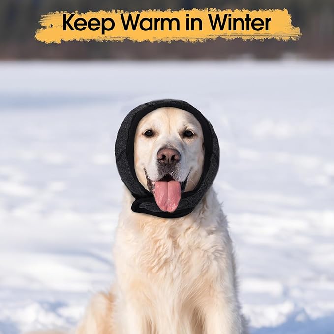 Dog Calming Hoodie, Dog Ear Muffs Noise Protection &amp; Anxiety Relief, No Shake Ear Wraps for Dogs Quiet Ears Cover Headband for Fireworks Grooming Swimming Bathing Force Drying