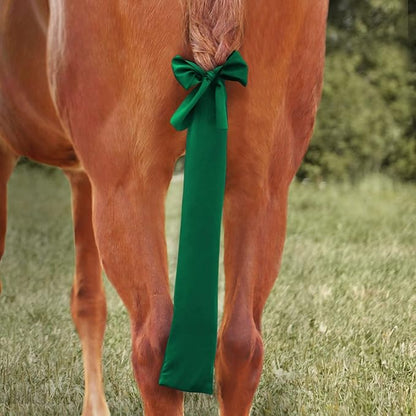 Harrison Howard Stretchy Tail Bag Breathable Horse Tail Guard Slip on Design Protect Horse Tail 2 Strand Closure Straps Keep Tail Clean &amp; Protected 22" L Length Makes Grooming Easy-Deep Green