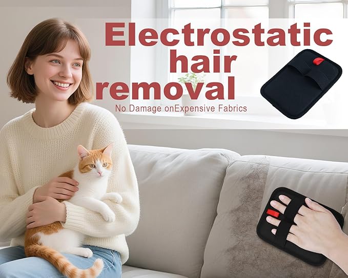 Pet Hair Removal Glove for Dogs &amp; Cats, Newly Upgraded Reusable Electrostatic Pet Hair Gloves, Pet Hair Remover Tool for Clothing, Couch, Carpet, Car Seat (2Pcs)