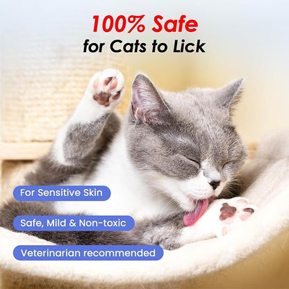 Waterless Cat Shampoo with Cat Brush - No Rinse Foam Dry Shampoo | Deep Cleansing Relieves Itchy Skin &amp; Shedding | Gentle, pH-Balanced for Kittens Sensitive Skin | Specifically for Cat Bath | 7 oz*2