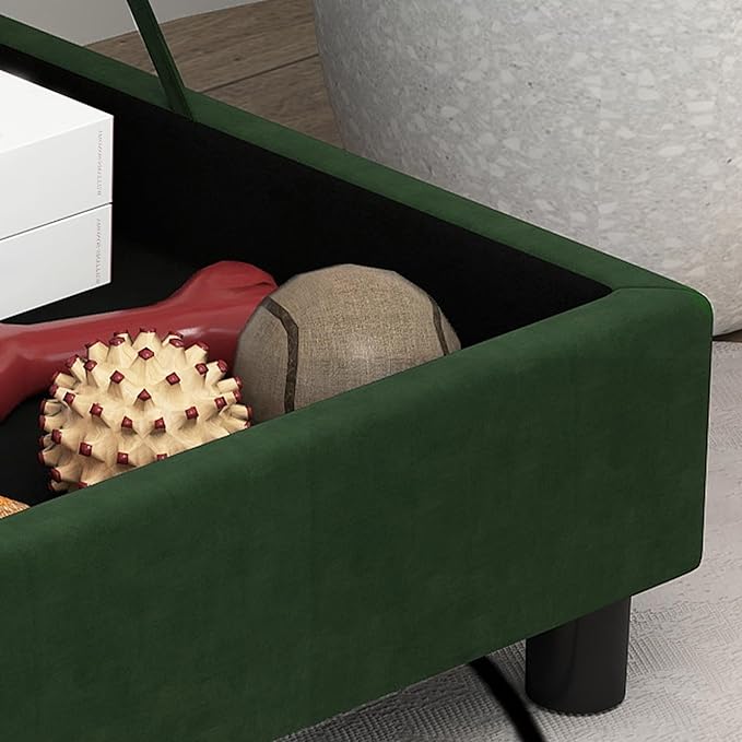 PawHut Luxury Fancy Dog Couch with Hidden Storage, Small Dog Sofa Bed with 2" Soft Foam, Modern Pet Furniture for Puppies &amp; Little Breeds, Green