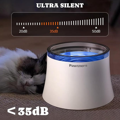 Cat Water Fountain with Vortex Filtration Design, 3.5L/123oz Water Dispenser for Large Medium Cats &amp; Small Dogs, Automatic No Spill Cat Water Bowl with Deep Drinking Area and Ultra-Quiet Pump