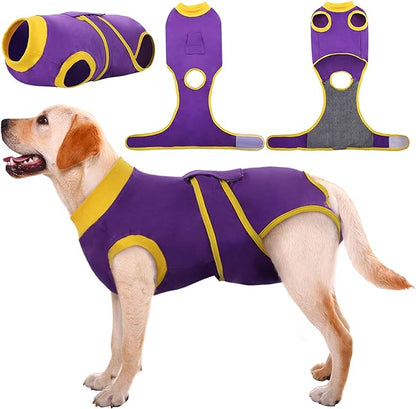 Kuoser Recovery Suit for Dogs Cats After Surgery, Professional Pet Recovery Shirt Dog Abdominal Wounds Bandages, Substitute E-Collar &amp; Cone,Prevent Licking Dog Onesies Pet Surgery Recovery Suit