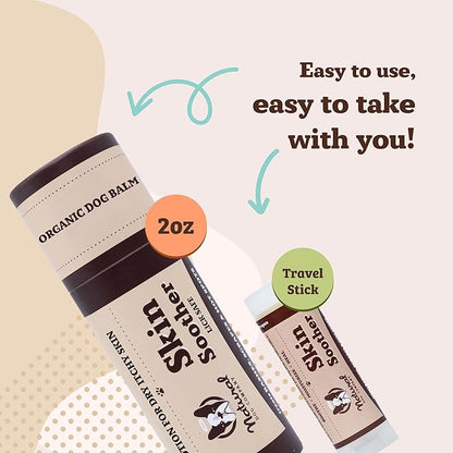 Natural Dog Company Skin Soother Balm for Skin Irritation, Allergy &amp; Itch Relief for Dogs, Hot Spot Treatment, Dog Moisturizer for Dry Skin, Healing Ointment with Coconut Oil &amp; Vitamin E (2 oz Stick)