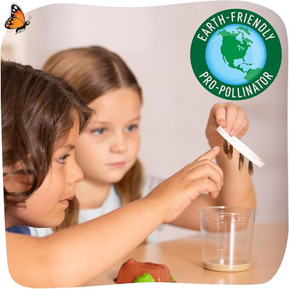 Insect Lore Butterfly Garden Kit with Live Caterpillars – Grow 10 Painted Lady Butterflies | STEM Learning Activity, Habitat with Journal, Stickers, Seeds &amp; Figurines | As Seen on TV