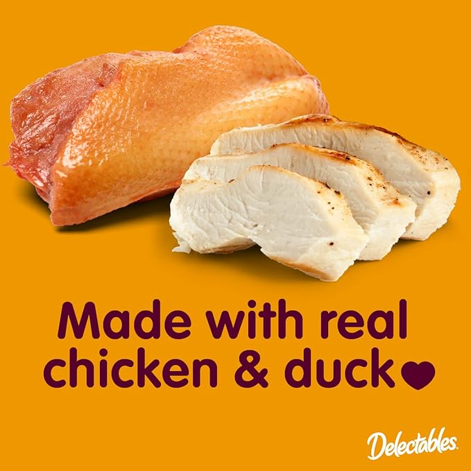 Hartz Delectables Non-Seafood Stew Lickable Wet Cat Treats, Chicken &amp; Duck, 1.4 Ounce (Pack of 12)