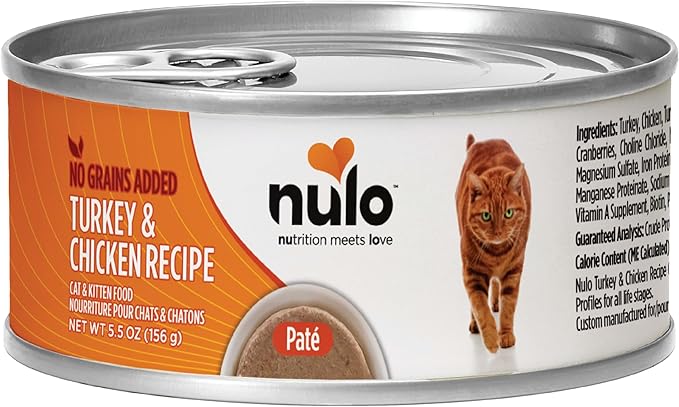 Nulo Turkey &amp; Chicken Recipe Pate Wet Canned Cat Food, 5.5 Ounce (Pack of 24)