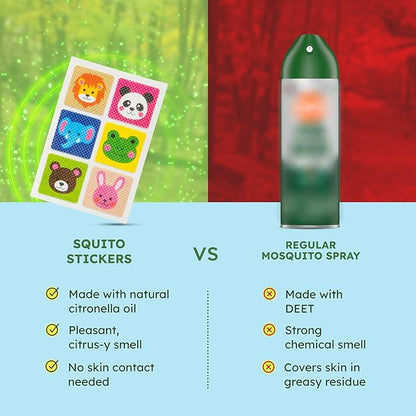 BugMD Squito Stickers Mosquito Repellent Patch Stickers for Kids (78 Stickers), Safe &amp; Effective Insect Repellent Patches for Toddlers, Kids, Camping, Beach &amp; Outdoor Essentials