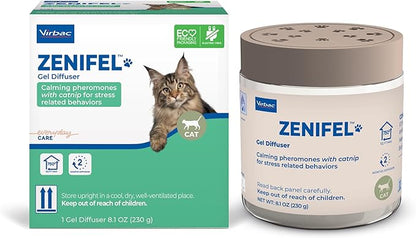 Virbac Zenifel Gel Diffuser for Managing Stress-Related Behaviors in Kittens &amp; Cats - No Electricity Needed - Lasts Up to 2 Months - 1 Diffuser