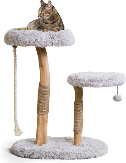 MAU Modern Cat Tower - Wooden Cat Scratching Tree &amp; Condo - Luxury Collection - Cat Lovers Gift