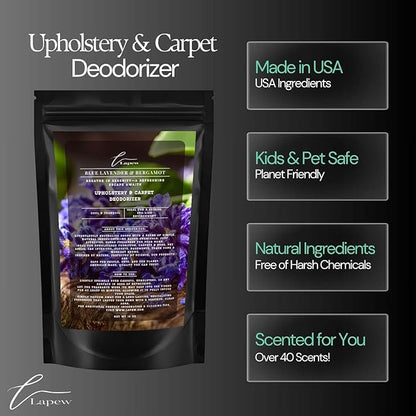 Blue Lavender &amp; Bergamot Carpet Freshener Powder: Powerful Odor Eliminator for Home, Upholstery Deodorizer, Carpet Deodorizer, Pet Urine, Cat Litter Box - Blue Lavender &amp; Bergamot