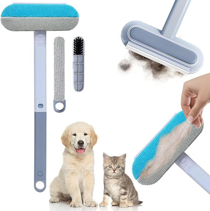 4 in 1 Multifunctional Reusable Pet Hair Remover Brush,Dog &amp; Cat Hair Remover Tool for Couch,Bedding &amp; Carpet,Washable Fur Remover with Dual-Sided Cleaning Brush
