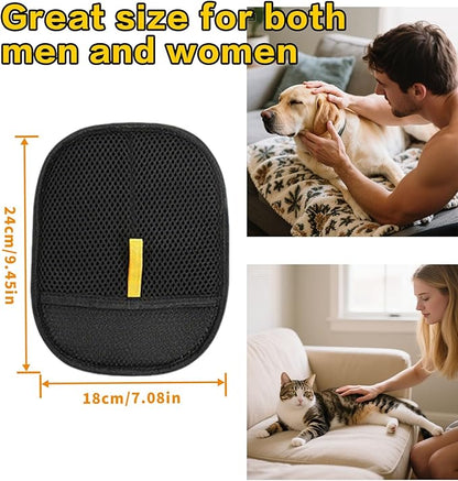 Pet Hair Remover Gloves, Reusable Electrostatic Cat Dog Pet Hair Removal Glove, Whashable Static Cat Grooming Gloves for Furniture, Carpet, Couch, Car Seat