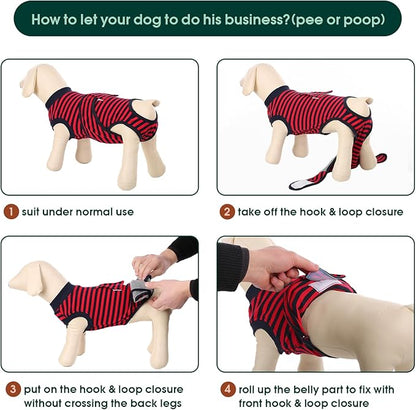 Kuoser Recovery Suit for Dogs Cats After Surgery, Professional Pet Recovery Shirt Dog Abdominal Wounds Bandages, Substitute E-Collar &amp; Cone,Prevent Licking Dog Onesies Pet Surgery Recovery Suit