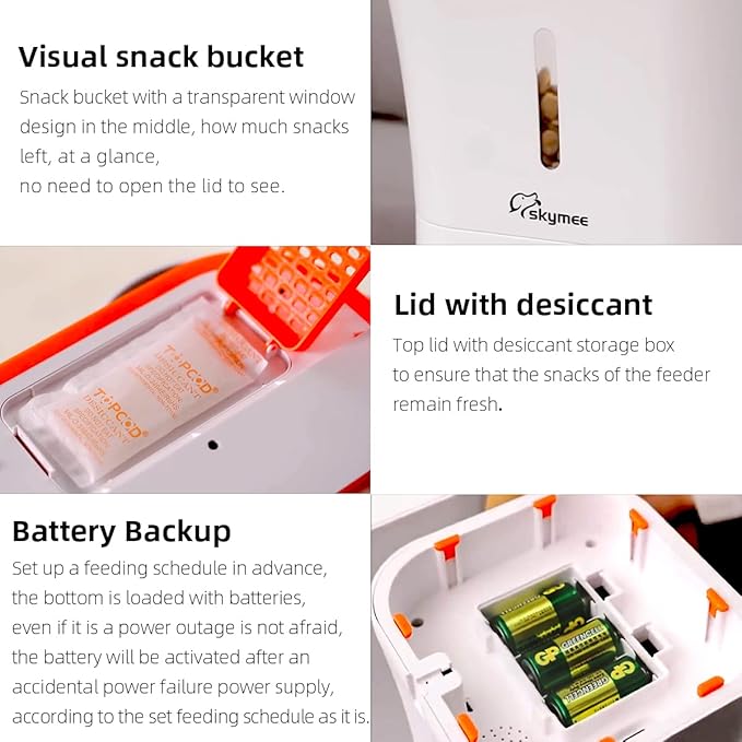 SKYMEE 12L 5G WiFi Aautomatic Dog Feeder Large Breed &amp; Automatic cat feeders 1080P Full HD Pet Camera Treat Dispenser Food Dispenser