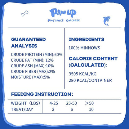 Freeze Dried Minnows Cat Treats – 100% Natural, Single-Ingredient Pet Snacks – Rich in Omega-3, Grain-Free – Healthy Training Rewards &amp; Meal Toppers for Dogs &amp; Cats, 2.8 oz