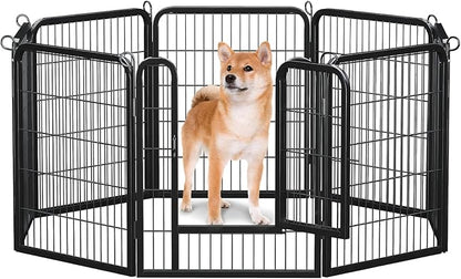 32 Inch Dog Playpen - 8 Panels Metal Pet Exercise Pen for Small-Medium Dogs, Indoor/Outdoor Dog Fence for Yard, Garden, Camping &amp; RV Travel