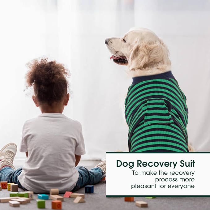 Kuoser Recovery Suit for Dogs Cats After Surgery, Professional Pet Recovery Shirt Dog Abdominal Wounds Bandages, Substitute E-Collar &amp; Cone,Prevent Licking Dog Onesies Pet Surgery Recovery Suit