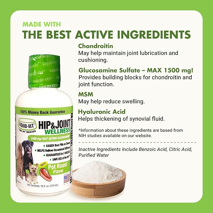 by Cool PET Holistics LVDJW-PR-04PK-16U Hip &amp; Joint Dog Joint Supplement, 16 oz