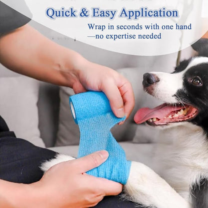 Self Adhesive Tape Wrap 8 Rolls,Non-Woven Self Adherent Vet Wrap Tape,10CM x 4.5M Cohesive Bandage Tape for Wrist &amp; Ankle,Elastic Grip Cover (8colors-8Rolls(4inches))