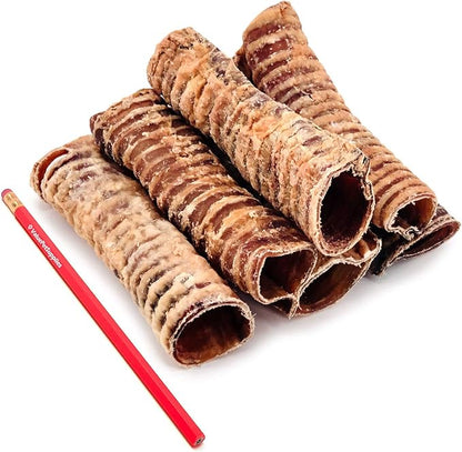 ValueBull Beef Trachea, Premium 5-6 Inch, 25 Count Bulk Pack - Natural Angus Dog Chews with Glucosamine, Chondroitin &amp; Amino Acids