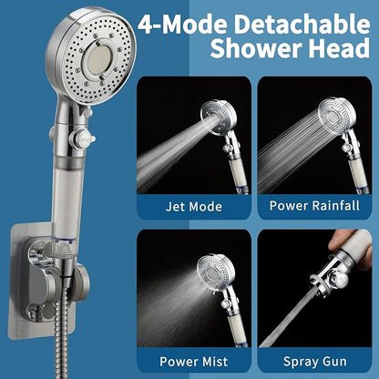 Klleyna Filter Dog Shower-Attachment for Bathtub-Faucet - ON/OFF Shower Head Attaches to Tub Spout, Pet Wash Hose Sink Sprayer (5 Adapters), Bathroom Kitchen Tap Extension for Hair Washing &amp; Baby Bath
