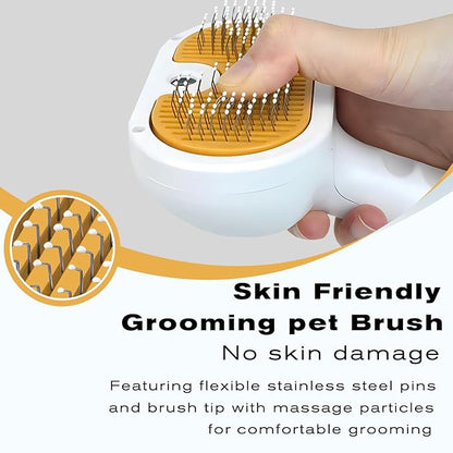 Pet Steam Brush for Dog &amp; Cat – 3-in-1 Spray Hair Removal Comb – Steam for Shedding &amp; Grooming – Water Brush for Long &amp; Short Haired Pets – Spritz Defur Comb – Includes Waterless Shampoo