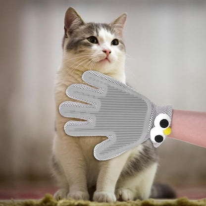 2 in 1 Pet Grooming Glove for Cats &amp; Dogs, Efficient Deshedding Brush Pet Long Short Fur Removal Glove, Gentle Massaging Puppy Kitten Bathing Grooming Brush Tool, Easy Clean Floating Hair Mitt