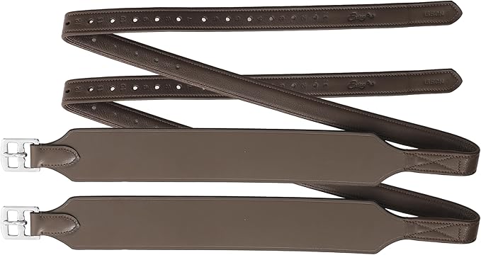 Exion Wide Stability Stirrup Leathers for English Saddles | Premium Cowhide Leather | Enhanced Leg Stability &amp; Comfort | Sizes: 48" to 62"