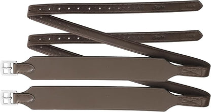 Exion Wide Stability Stirrup Leathers for English Saddles | Premium Cowhide Leather | Enhanced Leg Stability &amp; Comfort | Sizes: 48" to 62"