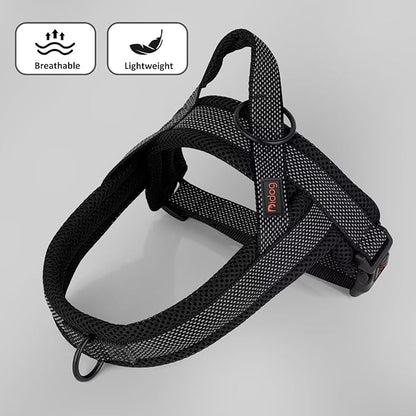 Didog No Pull Dog Harness with Breathable Mesh Padded, Full Reflective &amp; Quick Fit Adjustable Vest Harness, Easy for Training Walking for Small &amp; Medium and Large Dogs (Black, M:Chest 21-26")