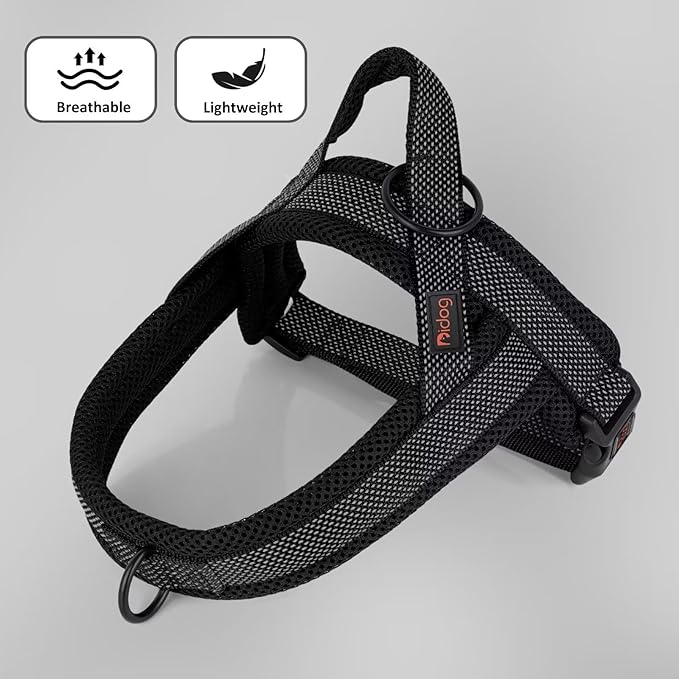 Didog No Pull Dog Harness with Breathable Mesh Padded, Full Reflective &amp; Quick Fit Adjustable Vest Harness, Easy for Training Walking for Small &amp; Medium and Large Dogs (Black, S:Chest 18-22")