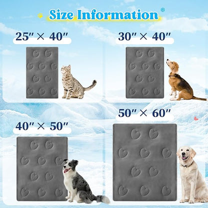 Cooling Blanket for Dogs, Lightweight &amp; Durable Dog Cooling Mat, Q-MAX>0.45 Soft Breathable Pets Comforter for Couch, Bed &amp; Car Essential - Dark Grey 30x40 Inches
