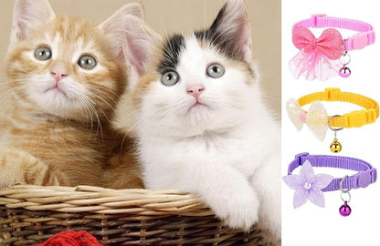 16 PCS Cute Cat Collars Breakaway with Bell for Boy Cats and Girl Cats Gifts (